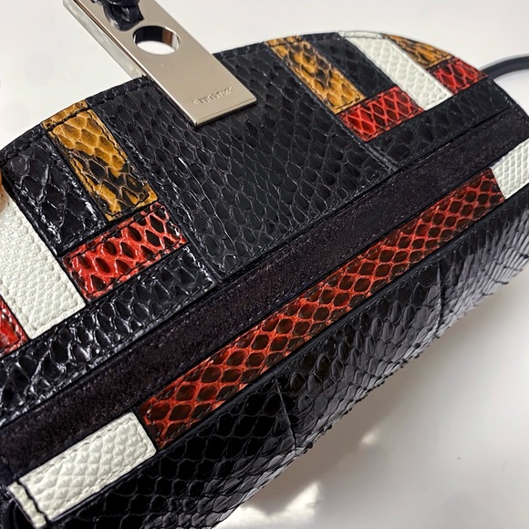 ALTUZARRA Exotic Python Snakeskin Black Multicolor Shoulder Crossbody Bag Italy - Picture 11 of 11